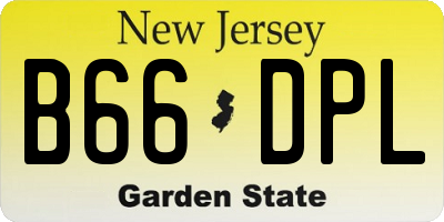 NJ license plate B66DPL