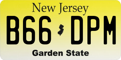 NJ license plate B66DPM