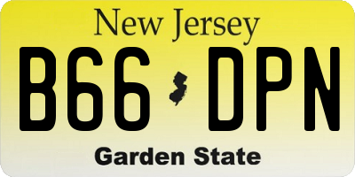 NJ license plate B66DPN