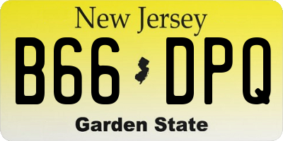 NJ license plate B66DPQ