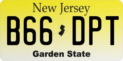 NJ license plate B66DPT