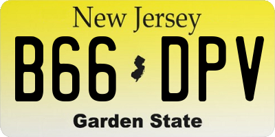 NJ license plate B66DPV