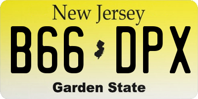 NJ license plate B66DPX
