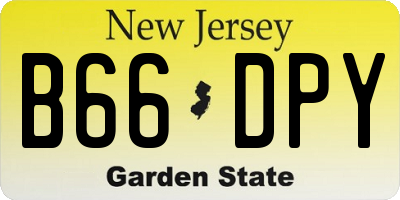 NJ license plate B66DPY