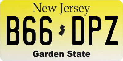 NJ license plate B66DPZ