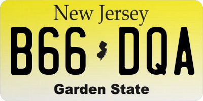 NJ license plate B66DQA