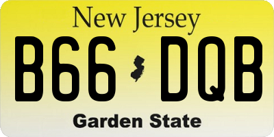 NJ license plate B66DQB