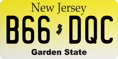 NJ license plate B66DQC