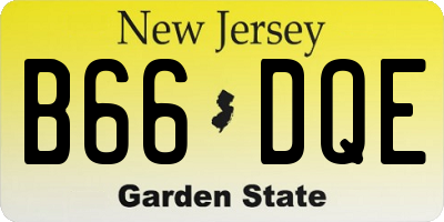 NJ license plate B66DQE