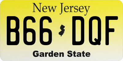 NJ license plate B66DQF