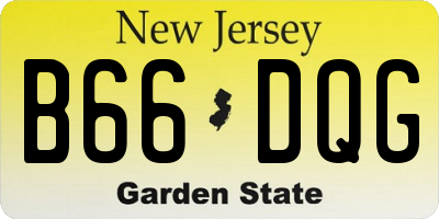 NJ license plate B66DQG