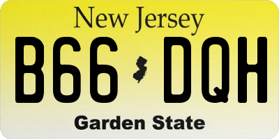 NJ license plate B66DQH