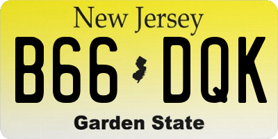 NJ license plate B66DQK