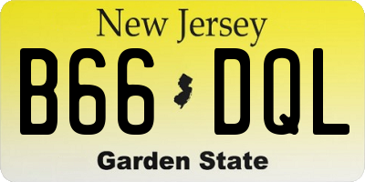 NJ license plate B66DQL