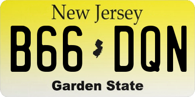 NJ license plate B66DQN