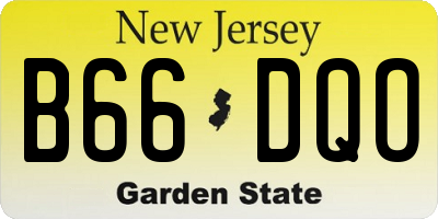 NJ license plate B66DQO