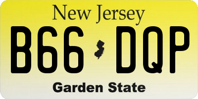 NJ license plate B66DQP