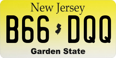 NJ license plate B66DQQ