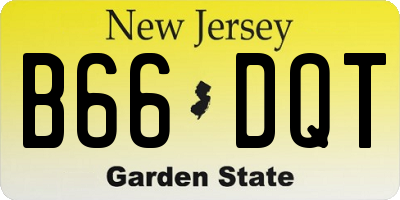 NJ license plate B66DQT