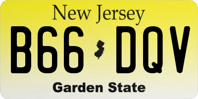 NJ license plate B66DQV