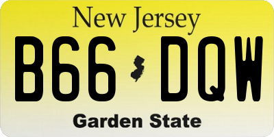 NJ license plate B66DQW