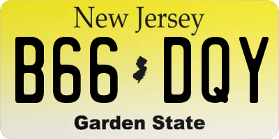 NJ license plate B66DQY