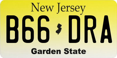 NJ license plate B66DRA