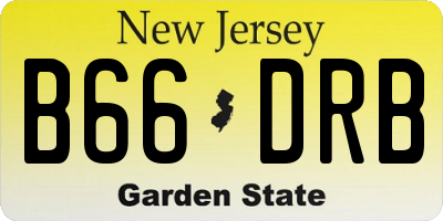 NJ license plate B66DRB
