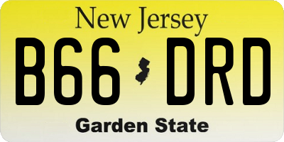NJ license plate B66DRD