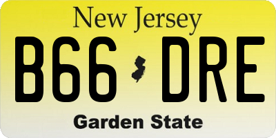 NJ license plate B66DRE