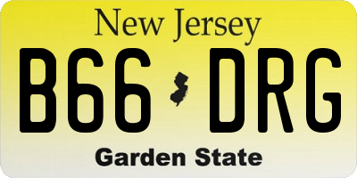 NJ license plate B66DRG