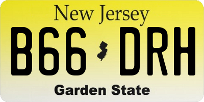 NJ license plate B66DRH