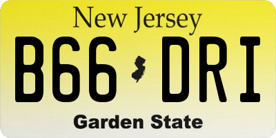 NJ license plate B66DRI