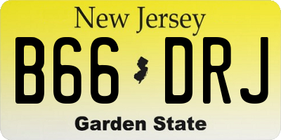 NJ license plate B66DRJ