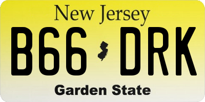 NJ license plate B66DRK
