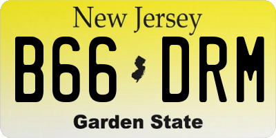 NJ license plate B66DRM