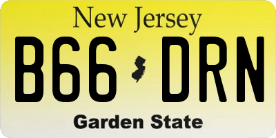 NJ license plate B66DRN