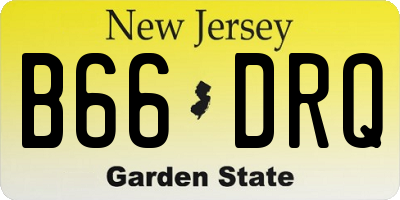 NJ license plate B66DRQ
