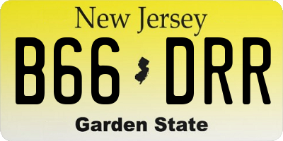 NJ license plate B66DRR