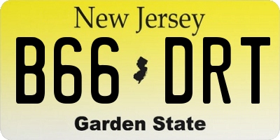 NJ license plate B66DRT