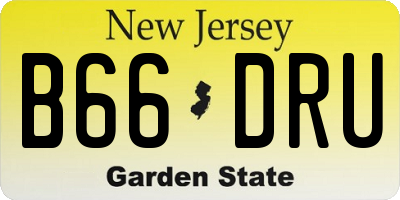 NJ license plate B66DRU