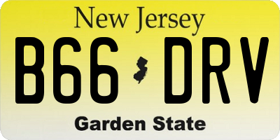 NJ license plate B66DRV