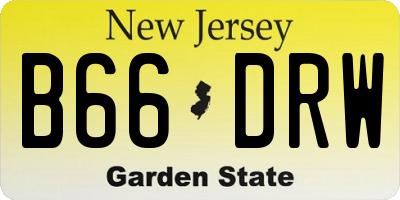 NJ license plate B66DRW