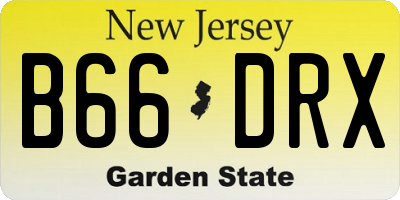 NJ license plate B66DRX
