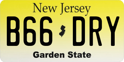 NJ license plate B66DRY