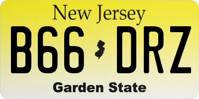 NJ license plate B66DRZ
