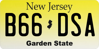 NJ license plate B66DSA