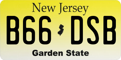 NJ license plate B66DSB