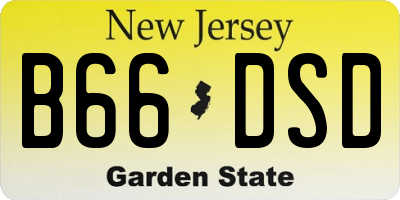NJ license plate B66DSD