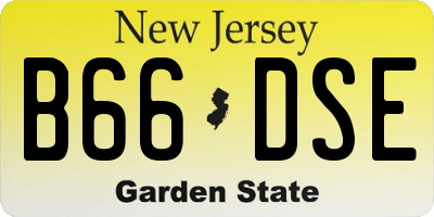 NJ license plate B66DSE